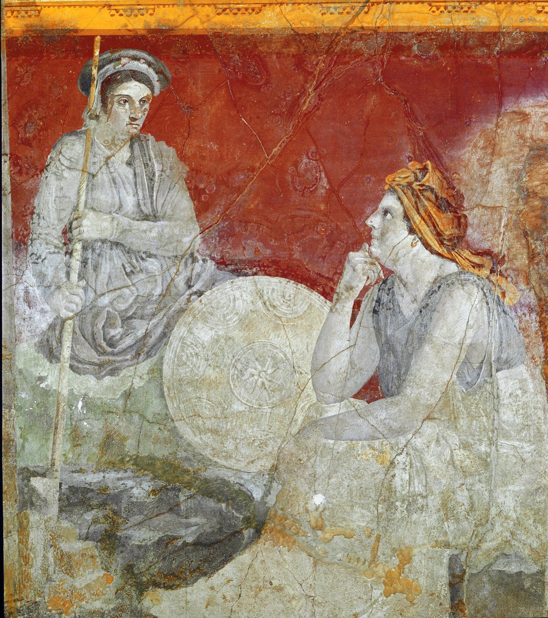 Kongefamilie fra Makedonia, detalj (fresco av Roman