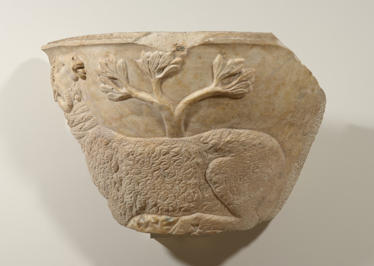 Sarkofagfragment, 3. århundre (marmor) av Roman