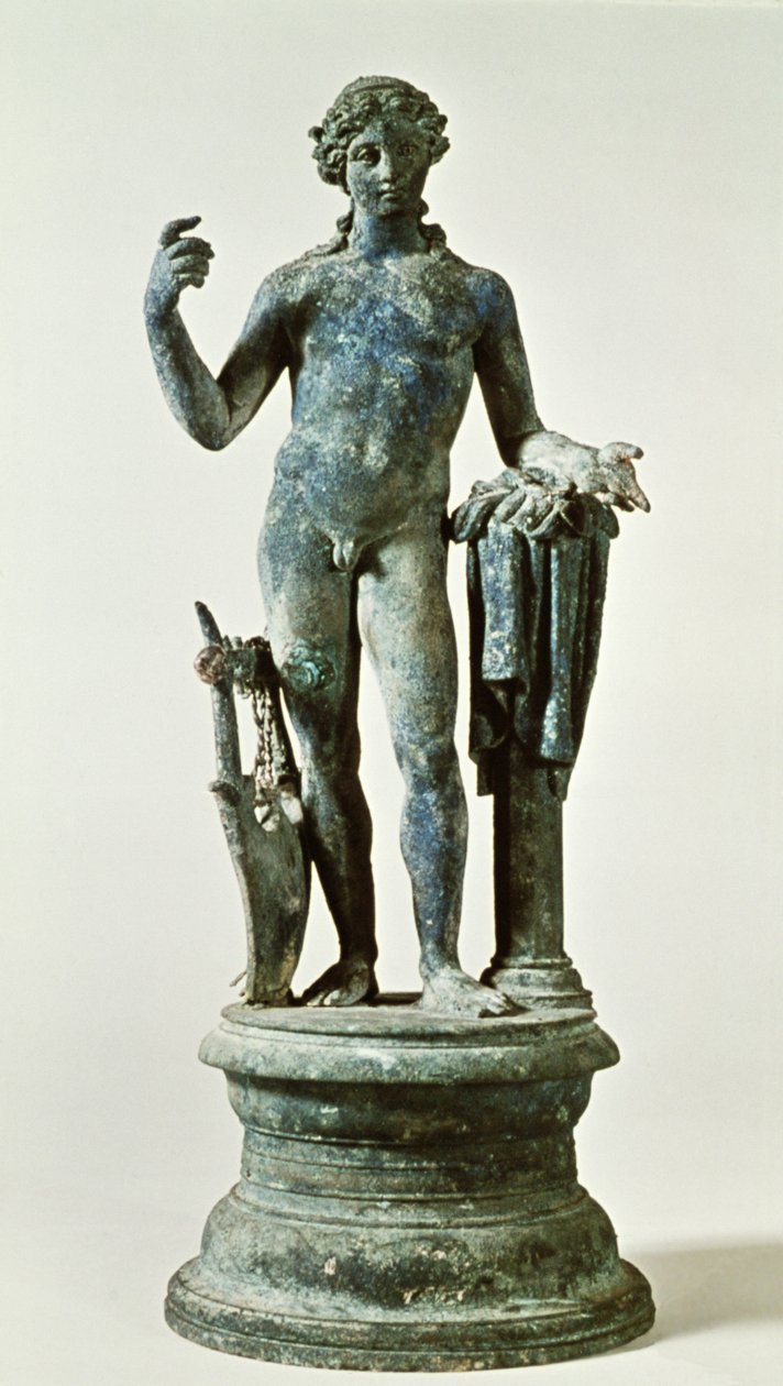 Statue av Apollo fra House of Red Walls, Pompeii, ca. 30 AD (bronse) av Roman