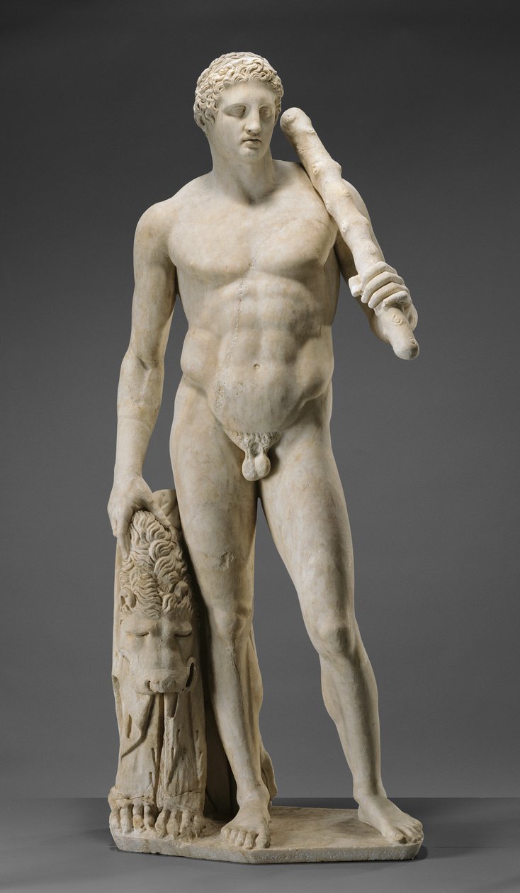Statue av Hercules, ca. 125 (marmor) av Roman