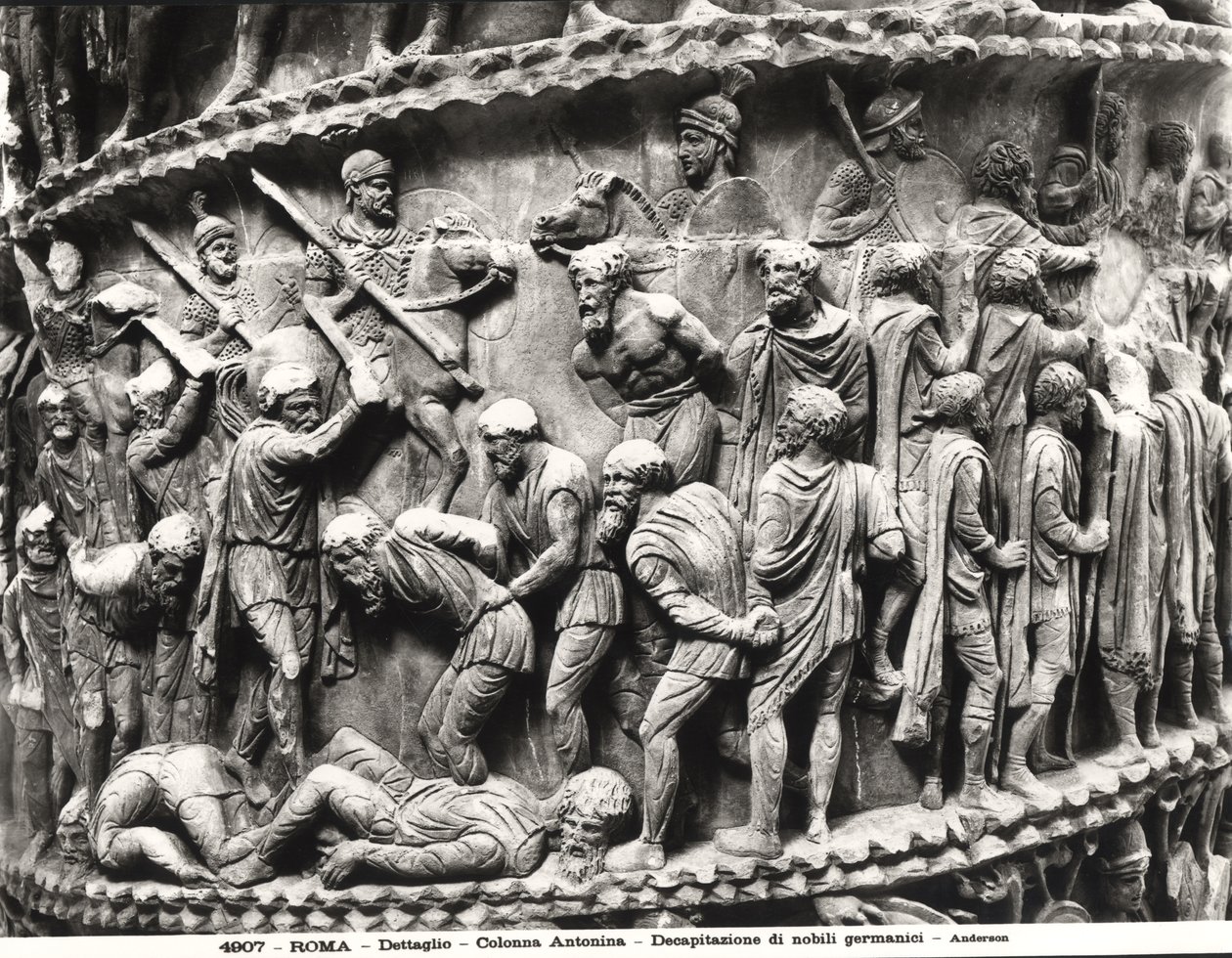 Halshuggingen av tyske adelsmenn, detalj fra kolonnen til Marcus Aurelius av Roman
