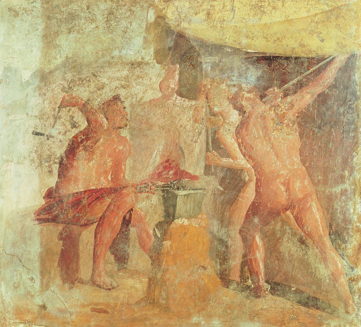 The Forge of Vulcan, fra Hus VII, Pompeii, ca. 50-79 e.Kr av Roman