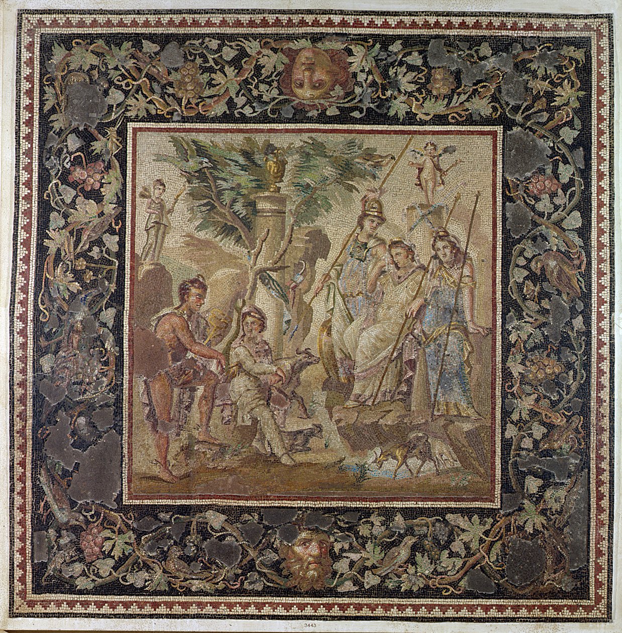The Judgment of Paris, fra House of the Atrium, Antiokia, ca. 115 AD (mosaikk) av Roman