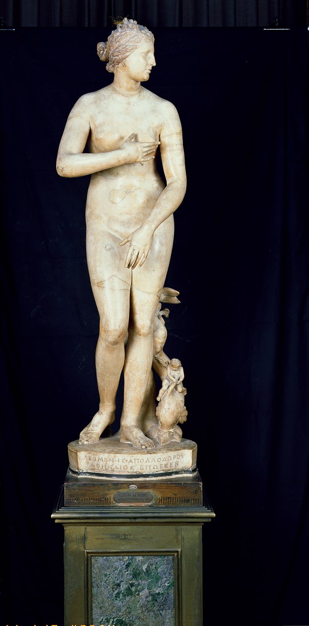 Medici Venus, kopi av den hellenistiske originalen av Praxiteles (ca. 370-330 f.Kr.) (marmor) av Roman