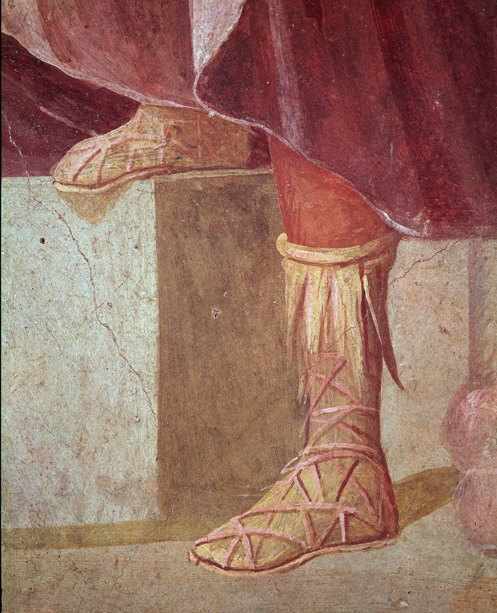 Føttene til Agamemnon, i Iphigenia-offeret (fresco av Roman