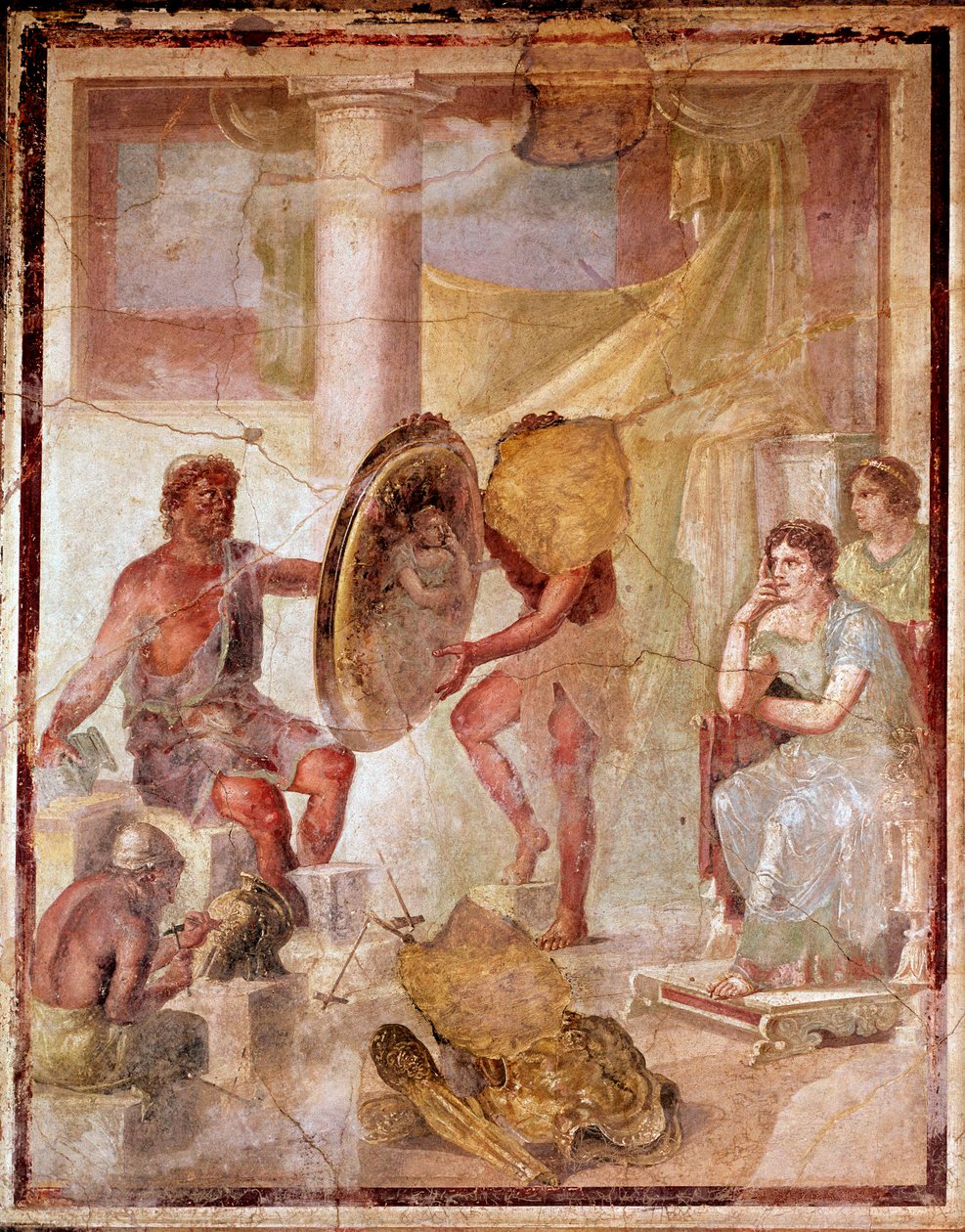Thetis ved Vulcans smie (fresco av Roman