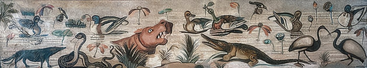 Dyr i Nilen, fra Faunens hus (Casa del Fauno), Pompeii av Roman