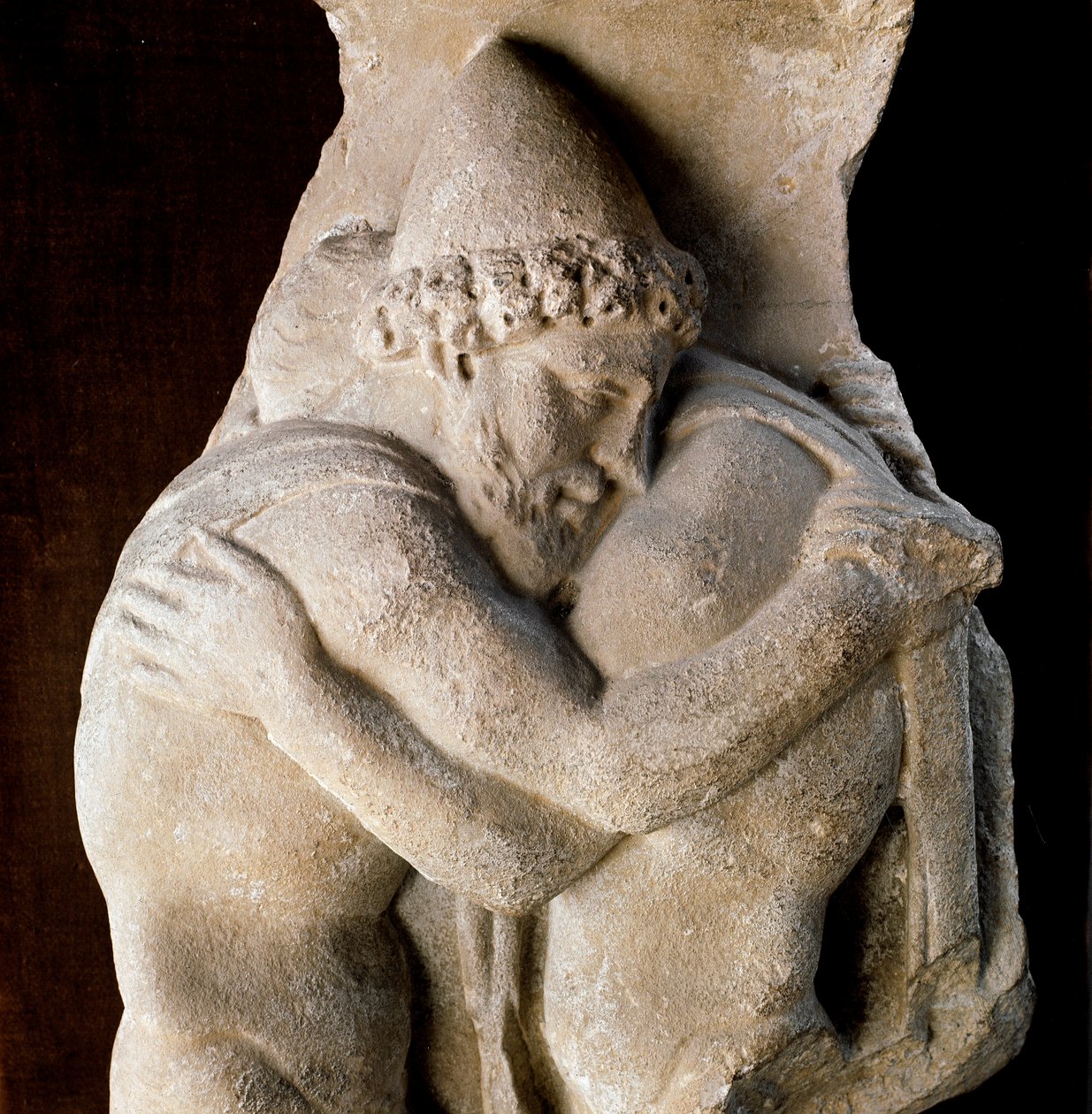 Ulysses og hans far Laerte King of Ithaca Fragment av marmorsarkofag, 2. århundre. Roma, Museo Barracco av Roman