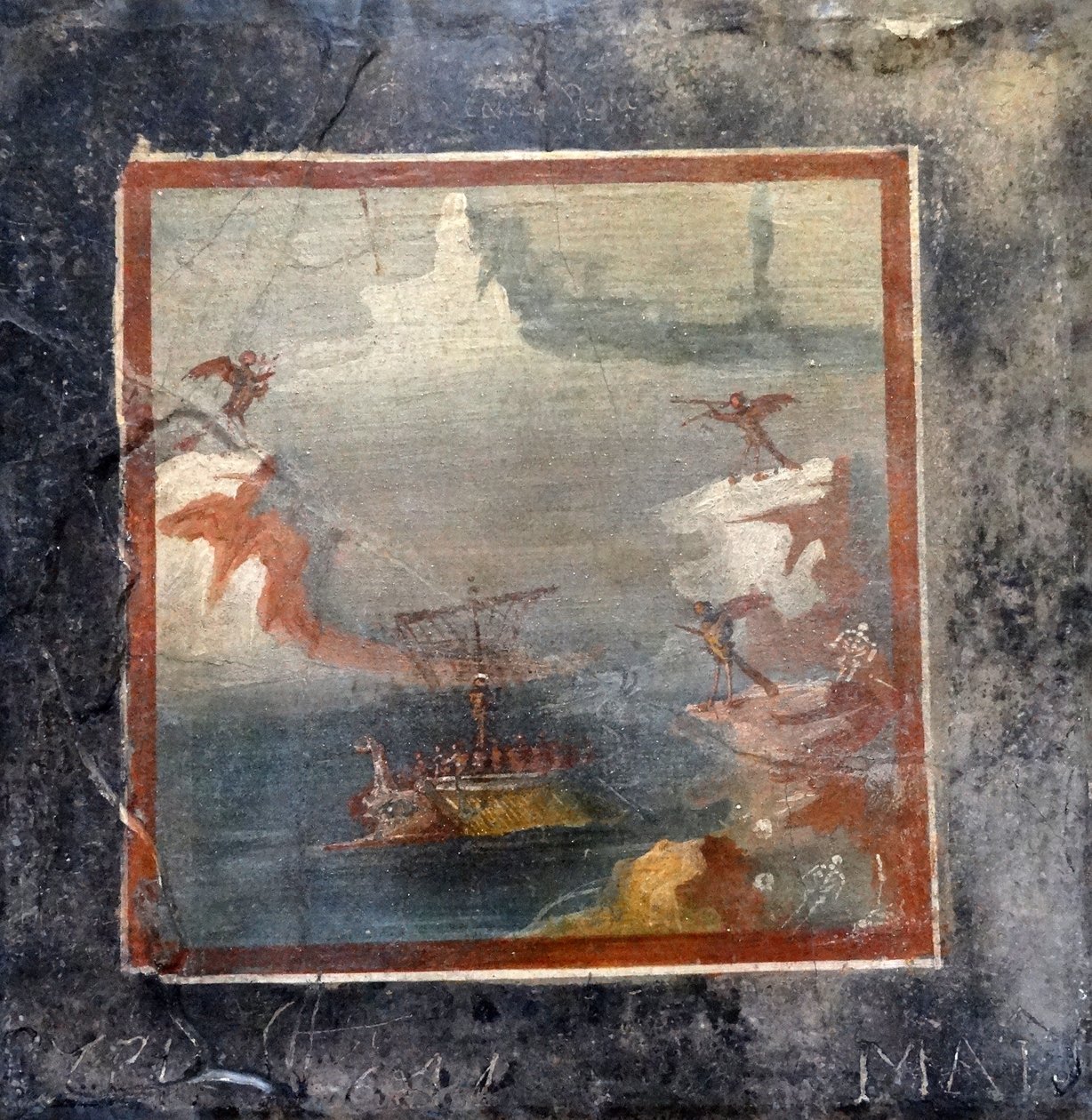 Ulysses motstår sangene til Sirens (fresco) av Roman