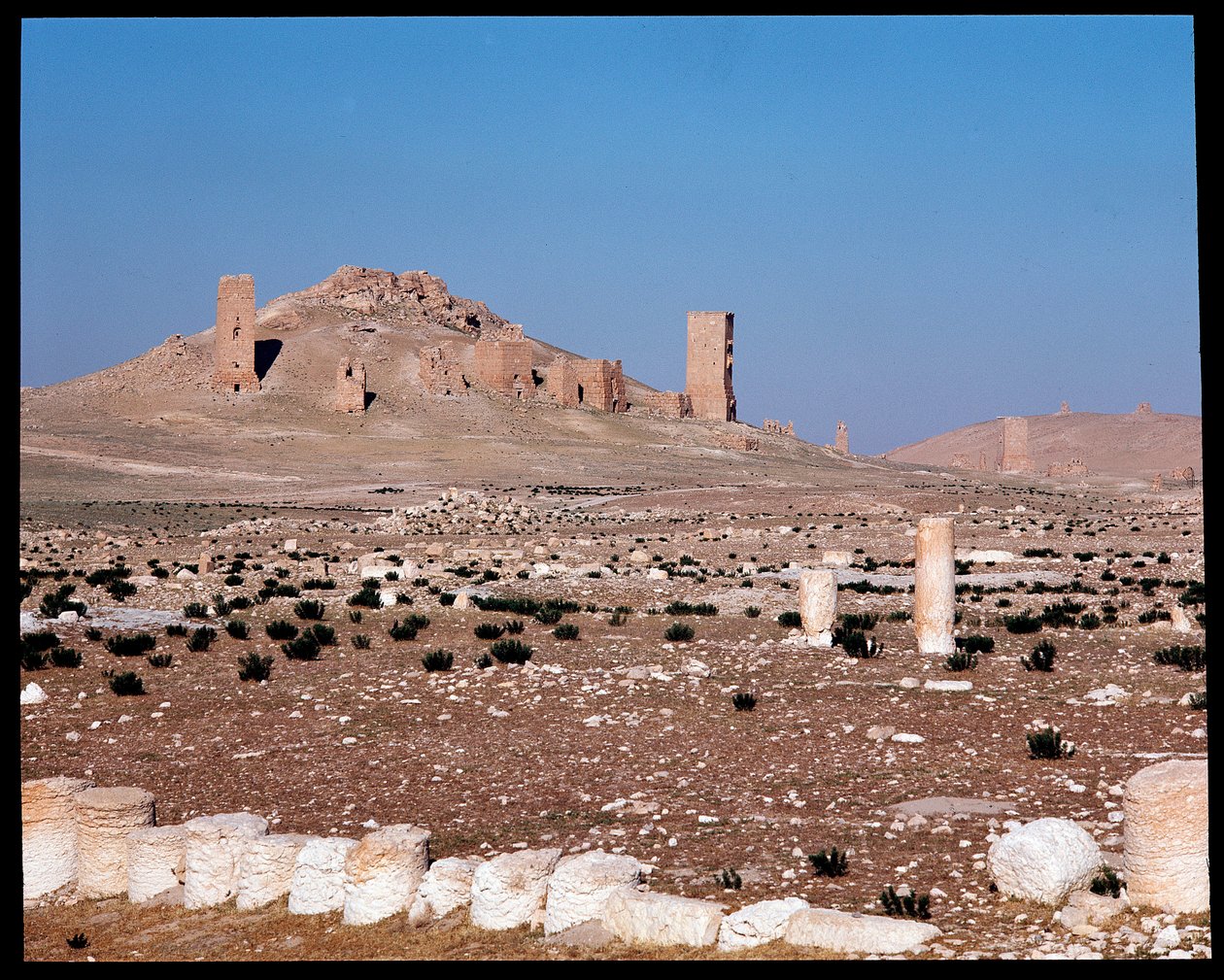 Utsikt over tårngravene til Iamblichus og Elahbel (fotografi) av Roman