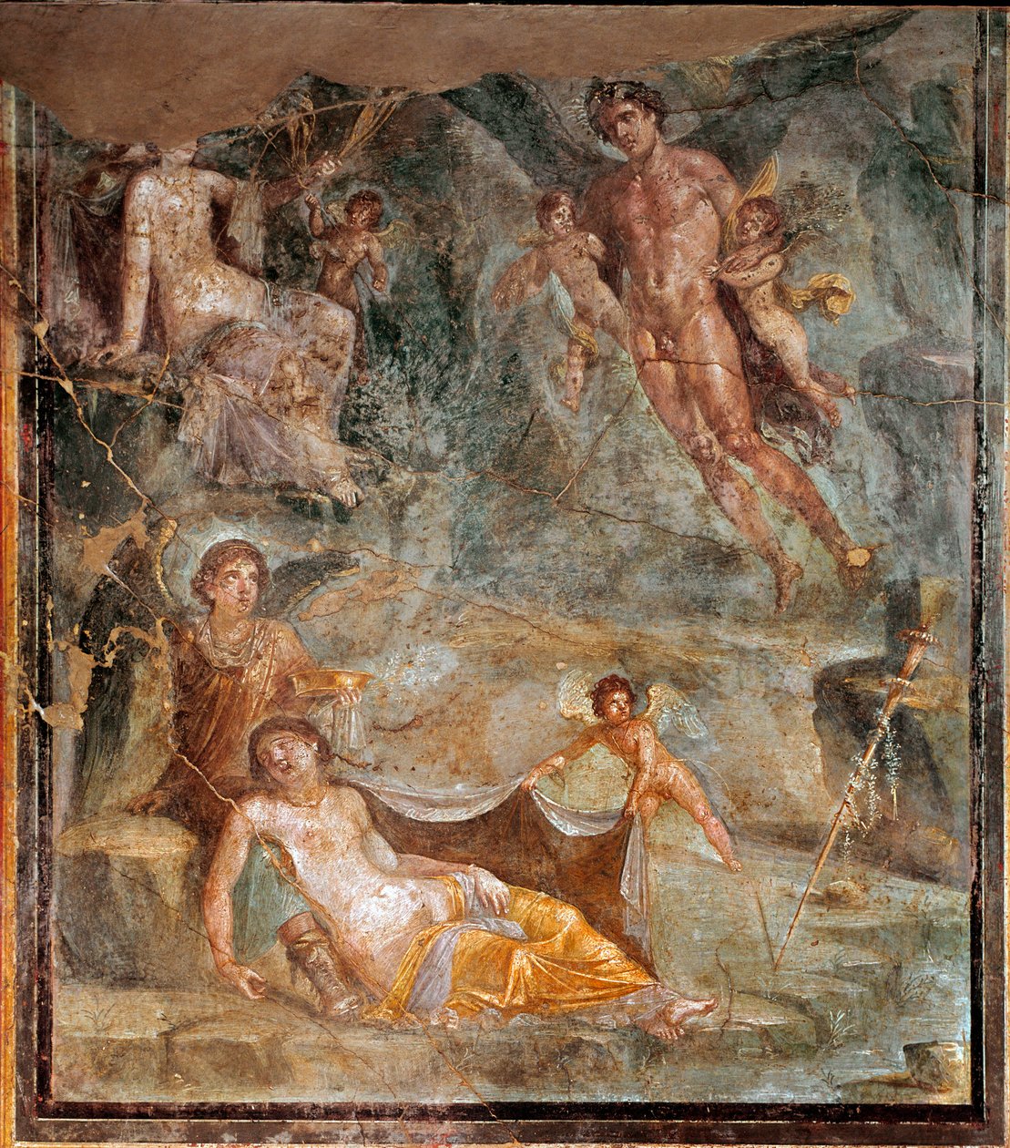 Bryllup av Zephyrus og gudinnen Chloris (fresko, 45-79 e.Kr.) av Roman