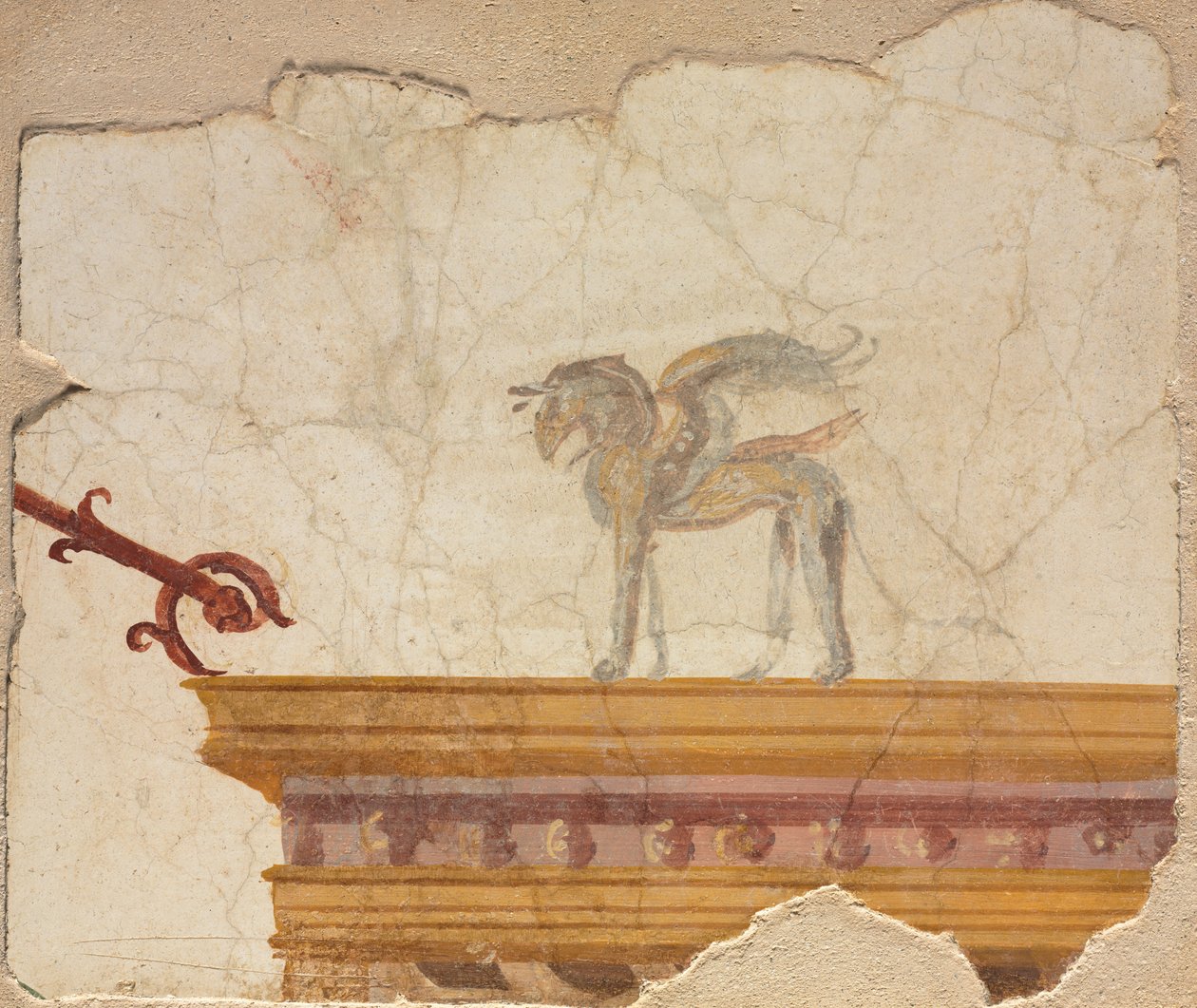 Griffin på toppen av entablaturen, Pompeii av Roman Imperial Period