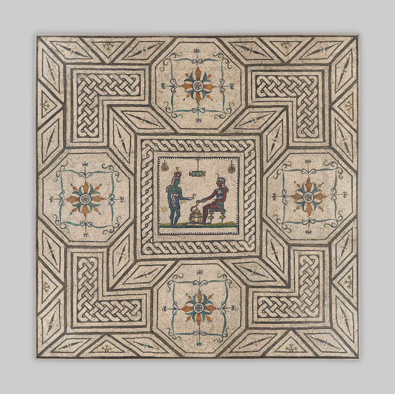 Mosaikkfortau med egyptisk scene, ca. 130–150 e.Kr. (stein og glass) av Roman Imperial Period