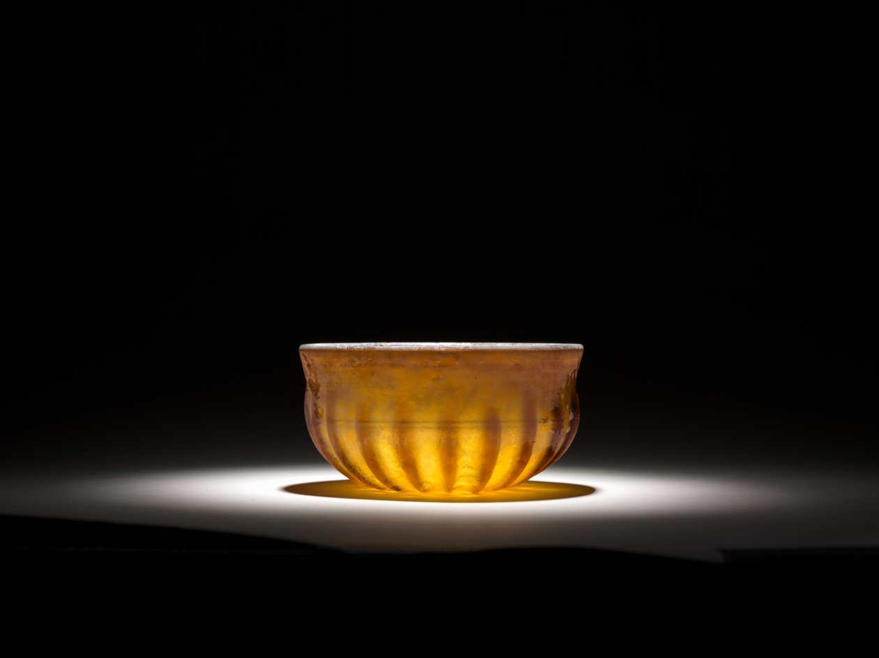 Ribbet glassskål, 1. århundre av Roman Imperial Period