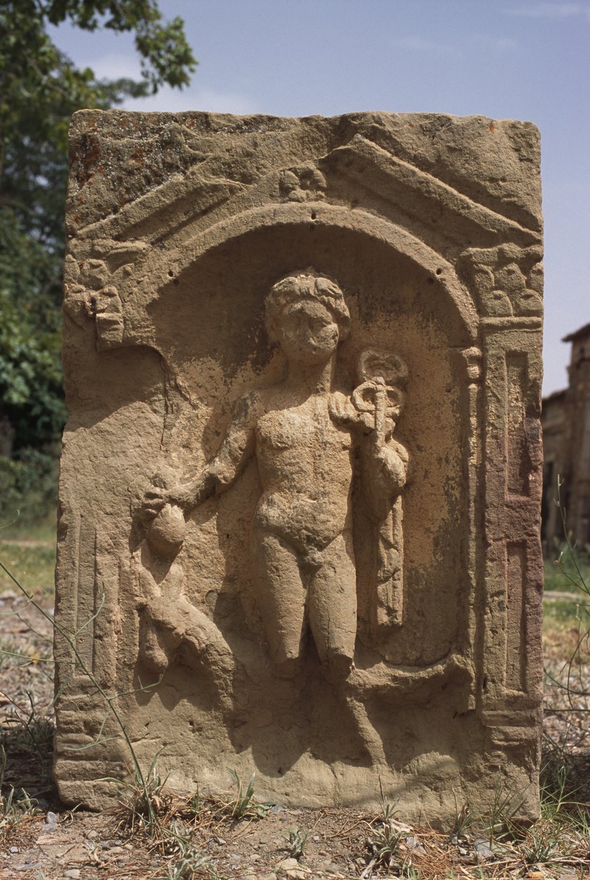 Stela som skildrer Merkur, den høye keisertiden (27 f.Kr.-395 e.Kr.) av Roman Imperial Period