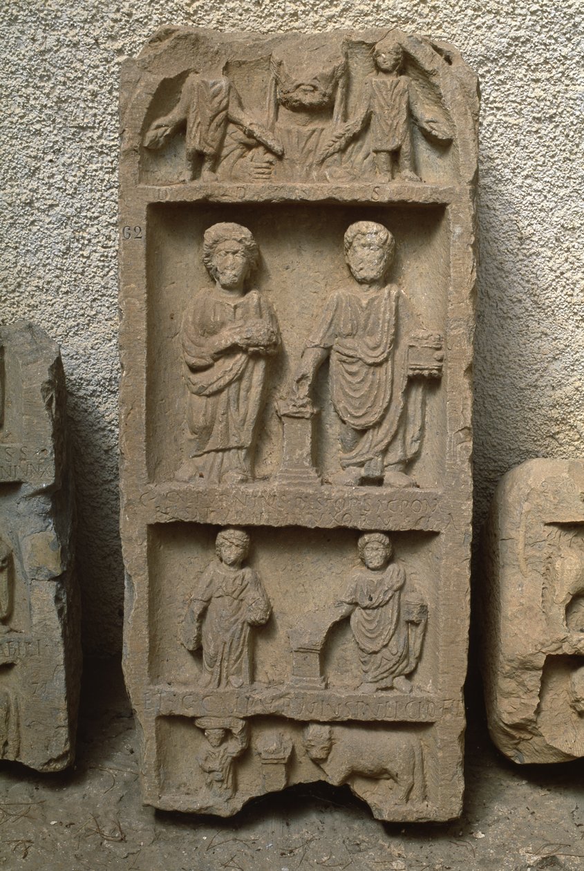 Stela med menneskeskikkelser, høye keisertiden (27 f.Kr.-395 e.Kr.) av Roman Imperial Period
