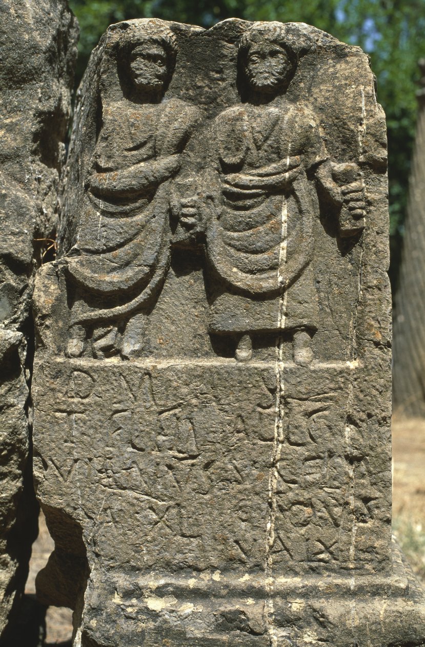 Stela med to menneskeskikkelser, High Imperial Period (27 BC-395 AD) av Roman Imperial Period