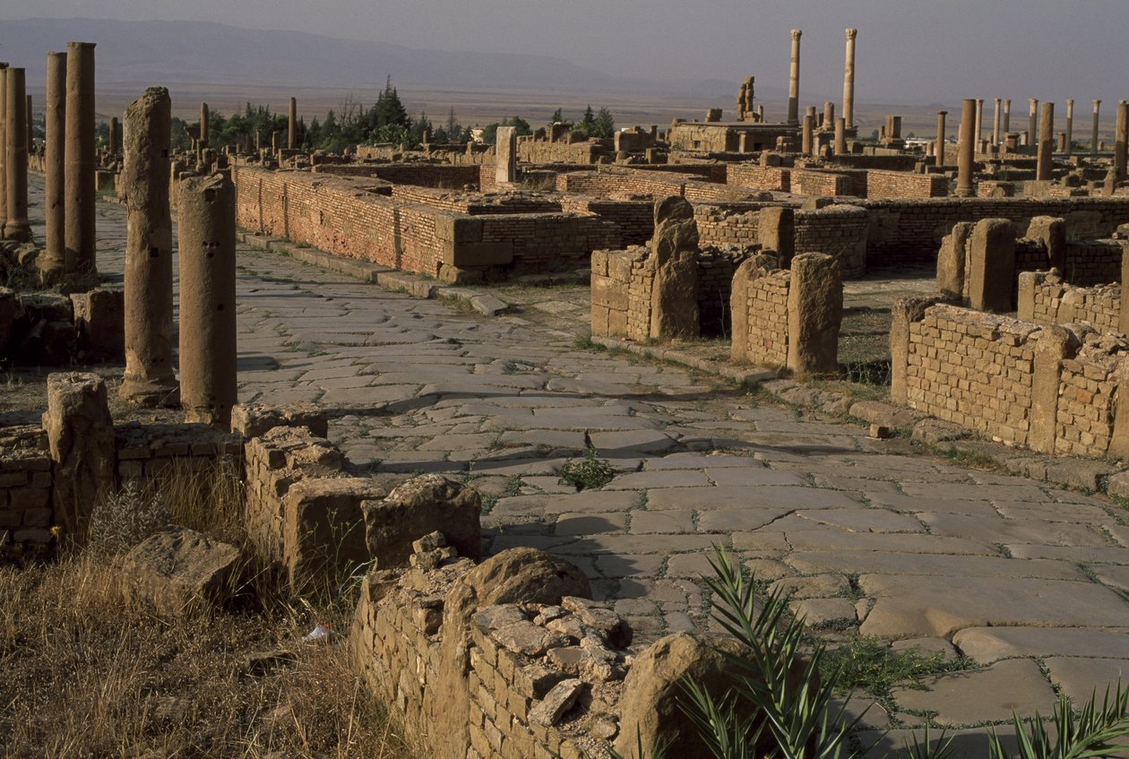 Utsikt over en gate, den høye keisertiden (27 f.Kr.-395 e.Kr.) av Roman Imperial Period