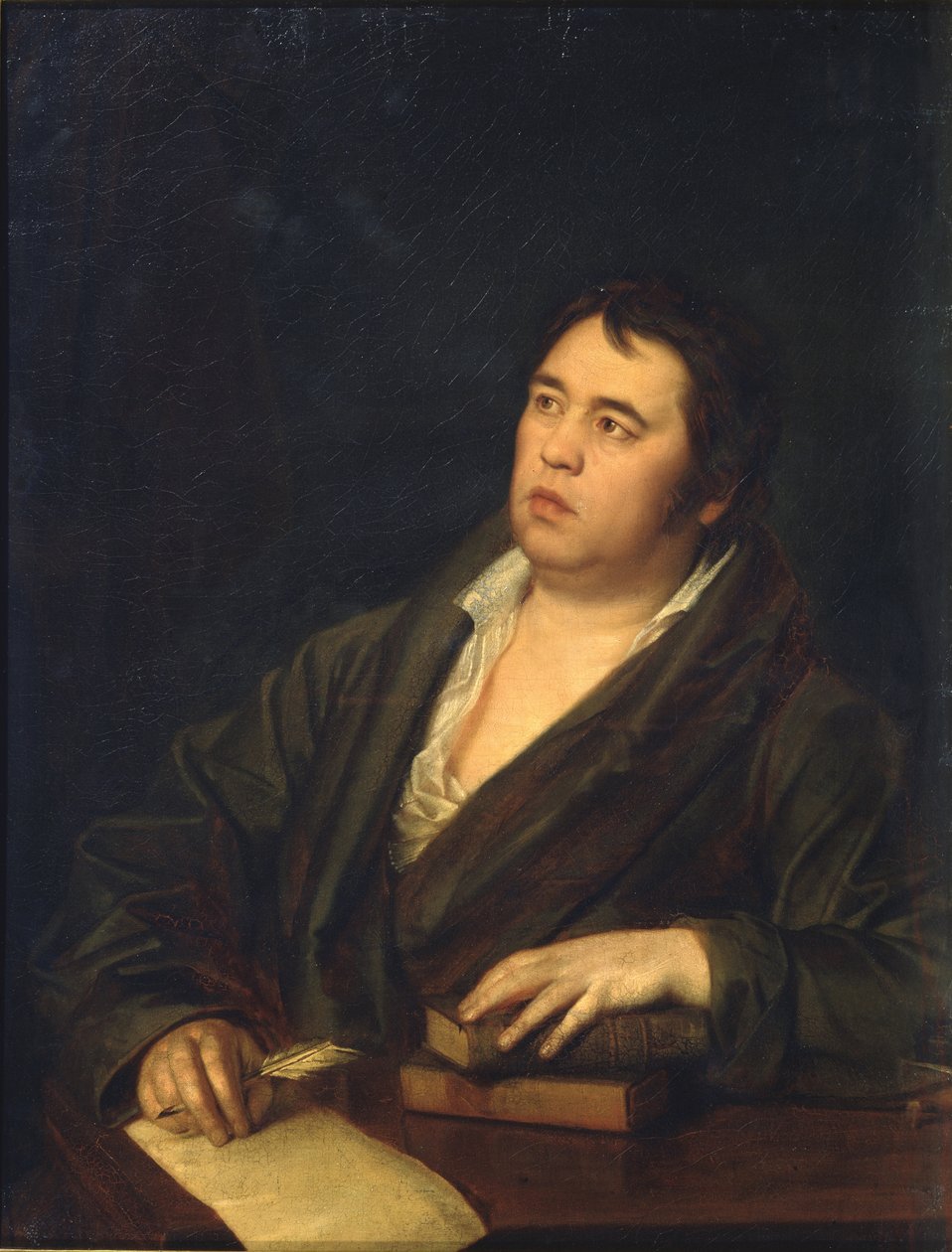 Portrett av poeten Ivan A. Krylov 1769-1844, 1812 av Roman Maximovich Volkov