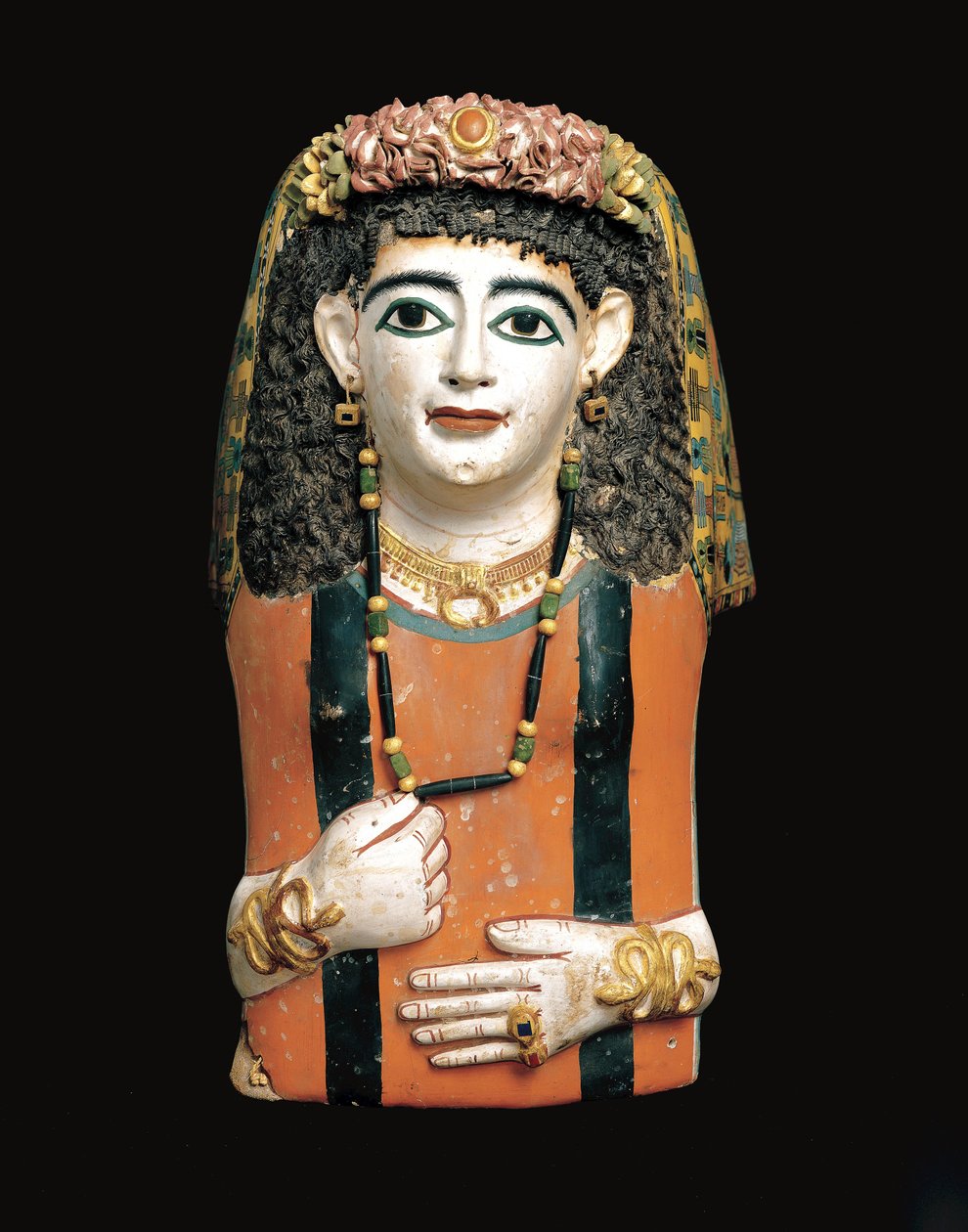 Mummy Mask, 60–70 e.Kr. (malt kartong, gips og plantefibre) av Roman Period Egyptian
