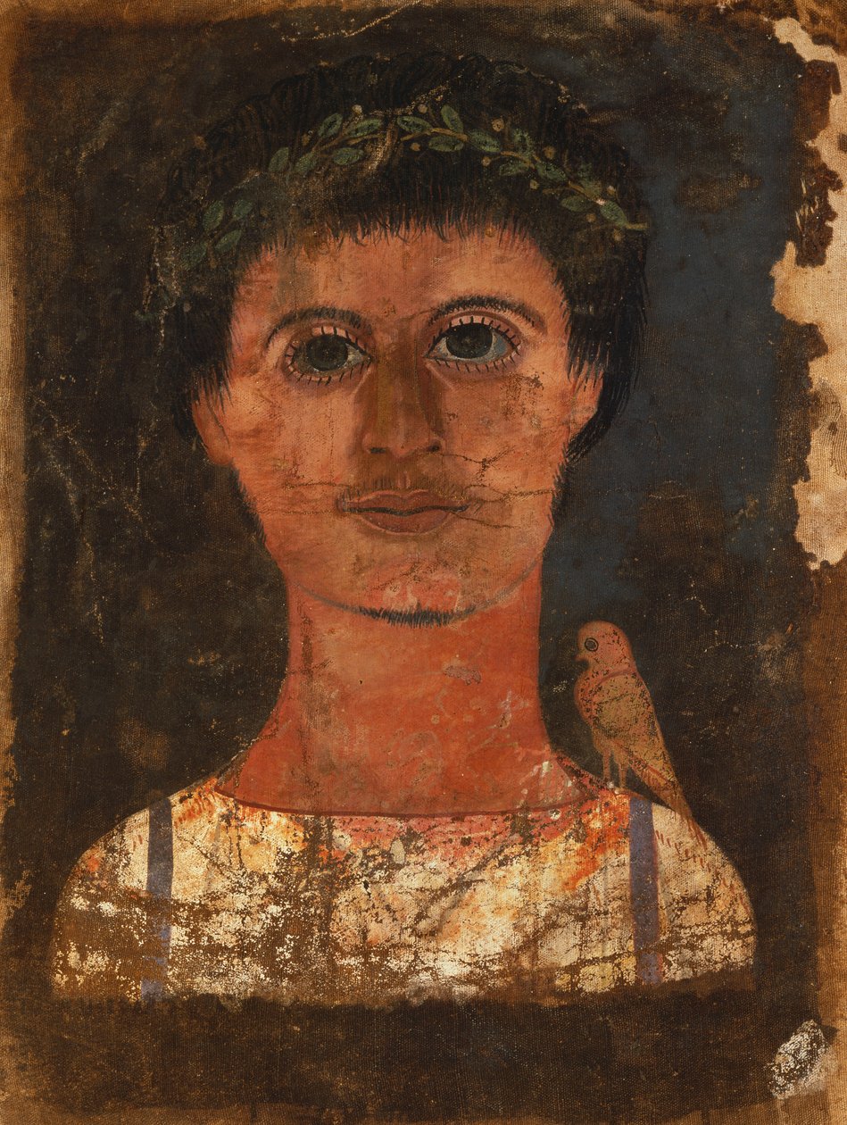 Mamma likklede med malt portrett av en gutt av Roman Period Egyptian