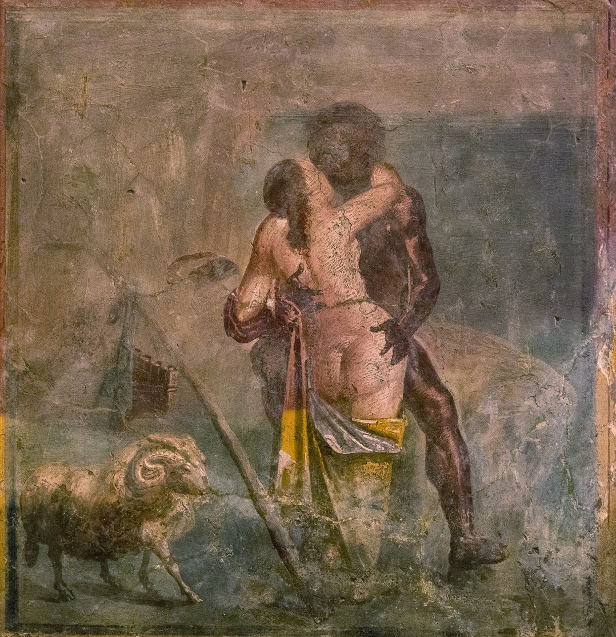 Galatea og Polyphemus, 1. århundre. av Roman Pompeian wall painting.