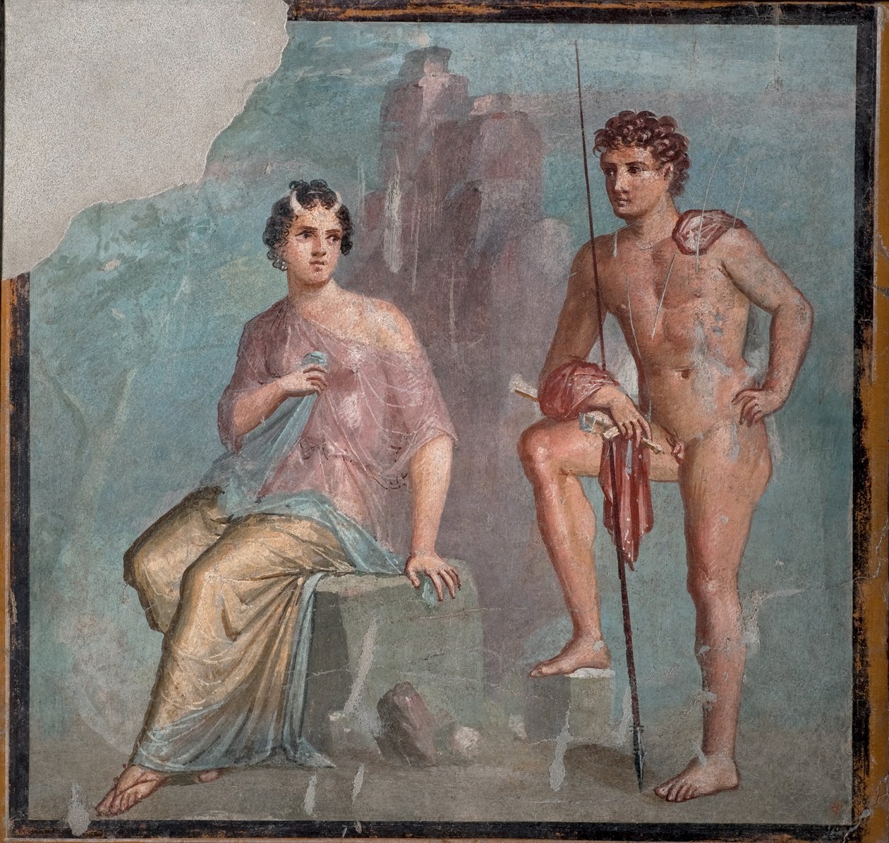 Io og Argus, 1. H. 1. århundre. AD. av Roman Pompeian wall painting.