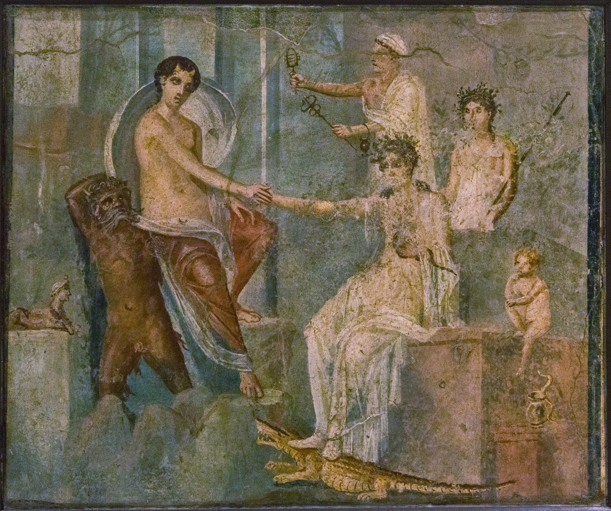 Jupiter og Io, 1. H. 1. århundre. AD. av Roman Pompeian wall painting.
