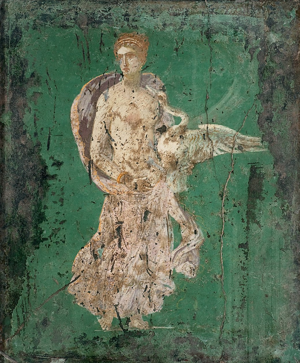 Leda og svanen, 1. H. 1. århundre. AD. av Roman Pompeian wall painting.