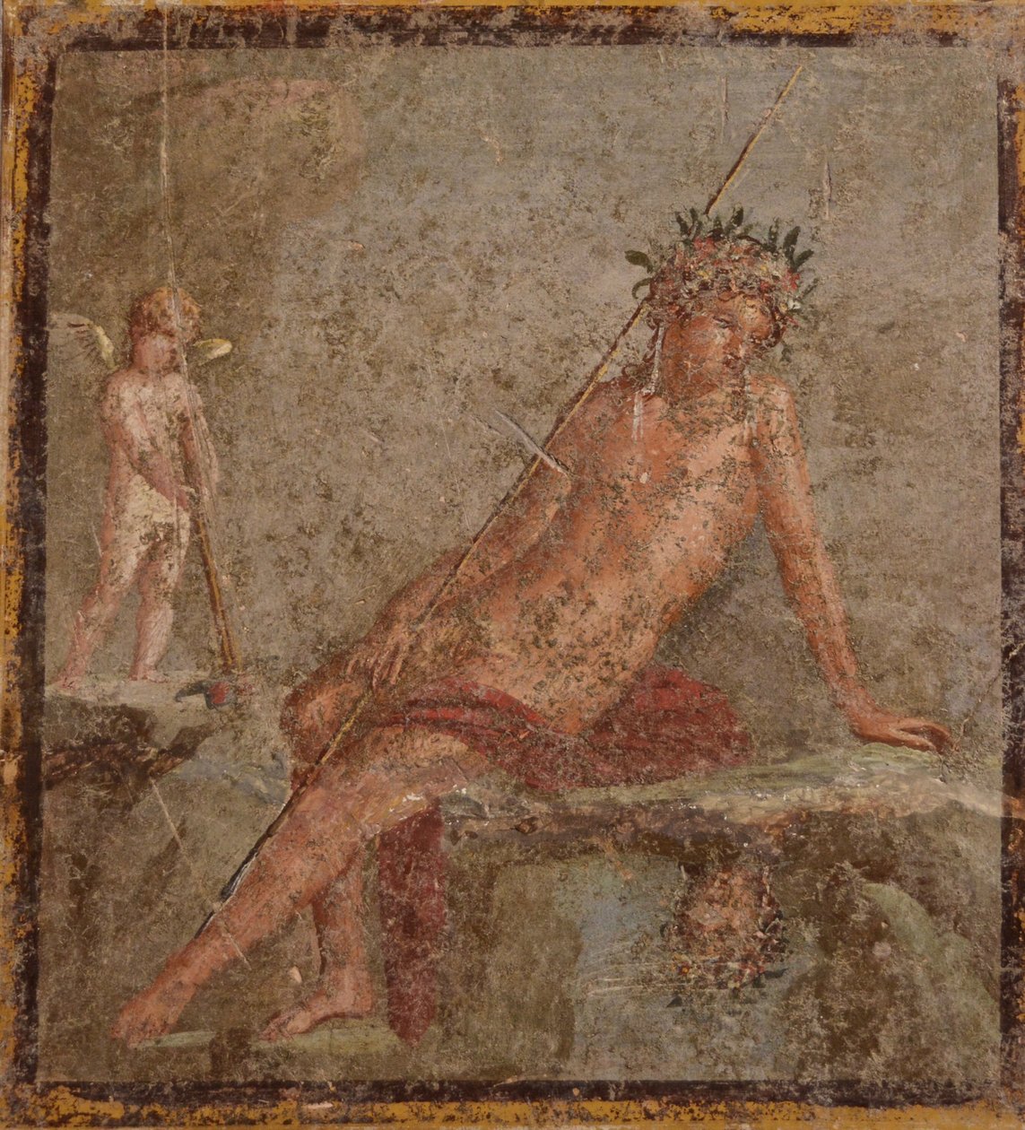 Narcissus, 1. H. 1. århundre. AD. av Roman Pompeian wall painting.