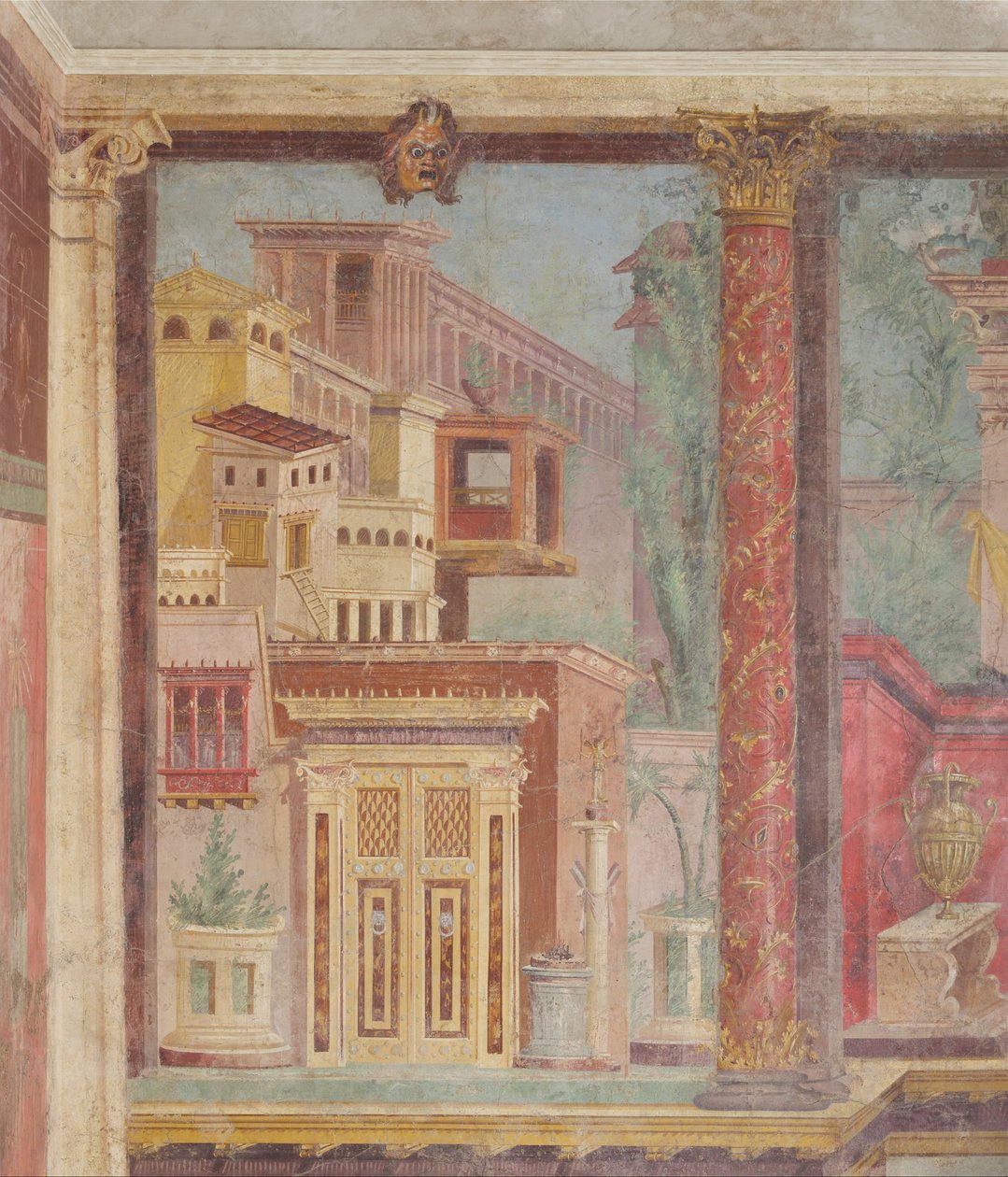 Veggmaleri fra kupeen til en villa i Boscoreale, ca. 50-40 f.Kr. av Roman Republican Period