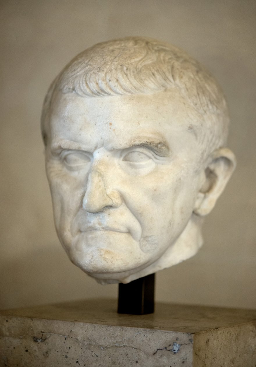 Art Rome Fragment av en statue, portrett av en ukjent (marmor av Roman Roman
