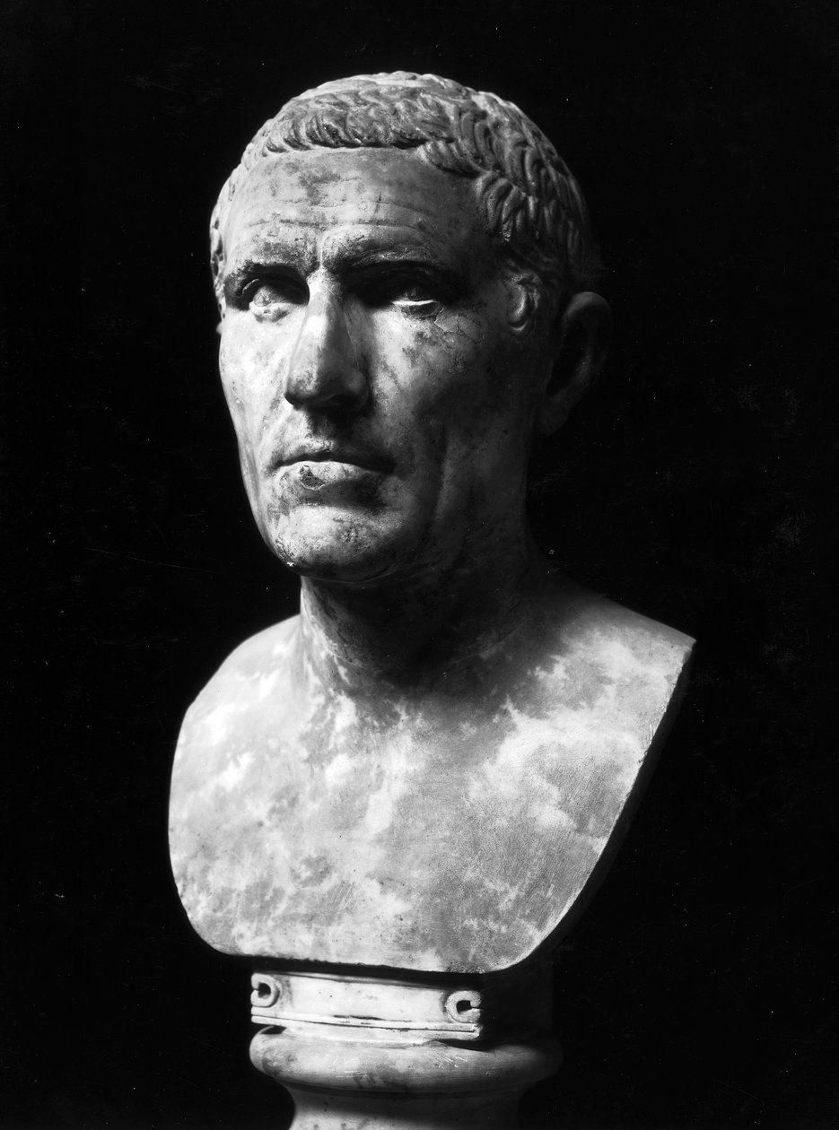 Byste av Marcus Claudius Marcellus (ca. 268-208 f.Kr.) (marmor) av Roman Roman