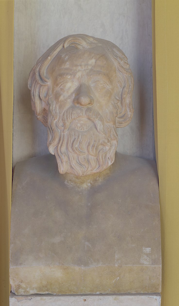 Byste av Sokrates (marmor) av Roman Roman