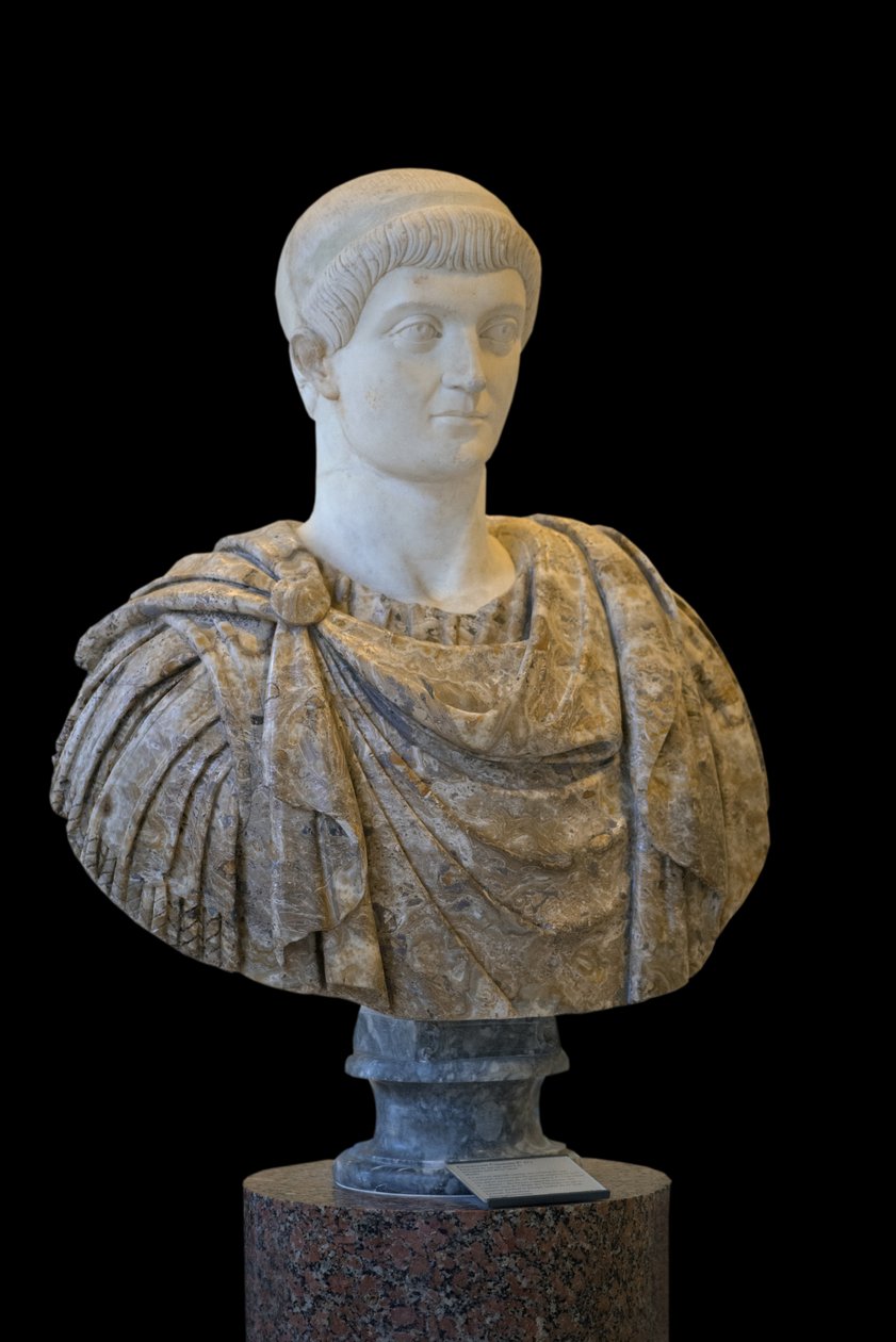 Konstant I (337 - 350 e.Kr.) skulptur, romersk kunst av Roman Roman
