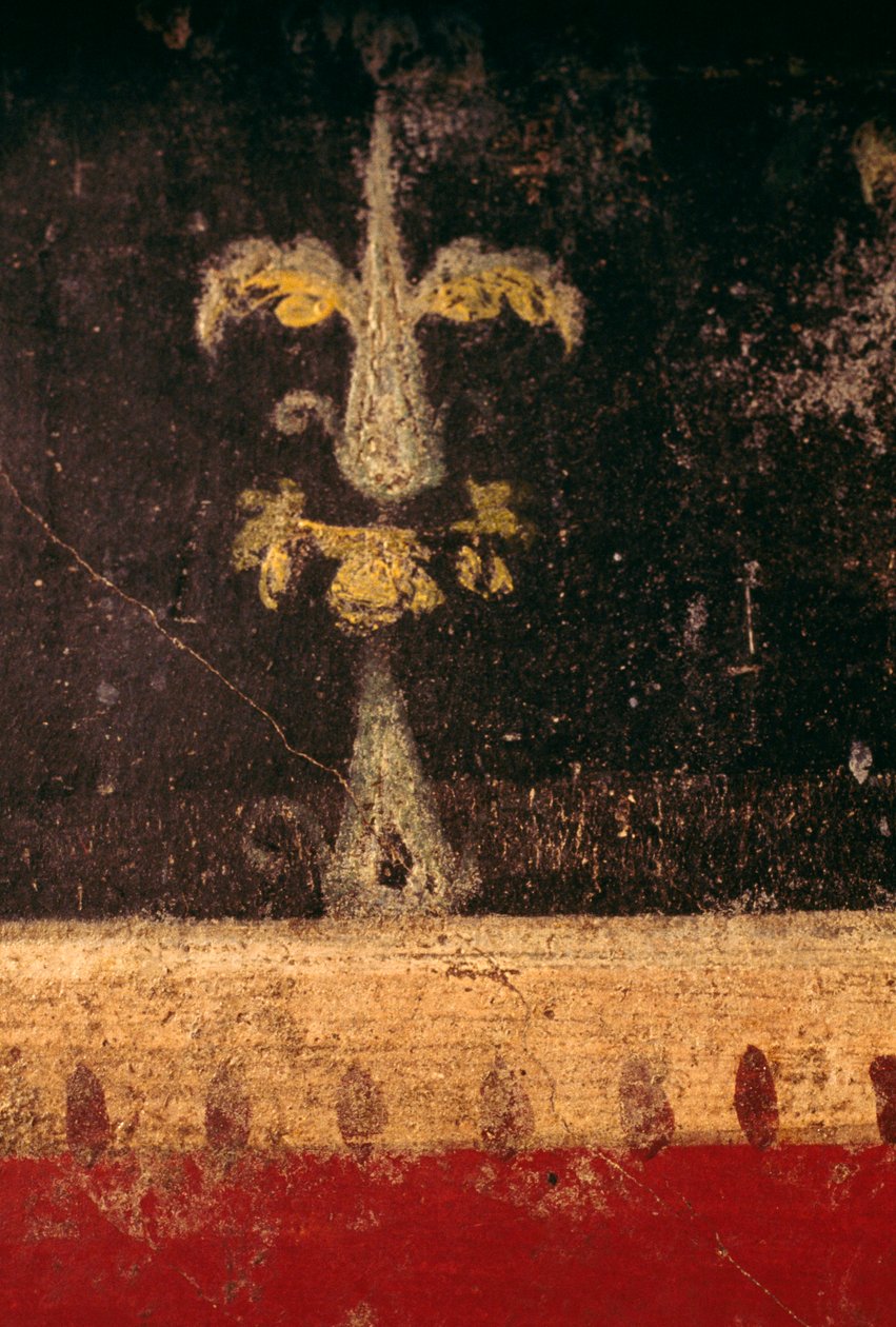 Dekorativt element, detalj fra freskomaleri i triclinium av House of the Vettii, Pompeii (UNESCOs verdensarvliste av Roman Roman