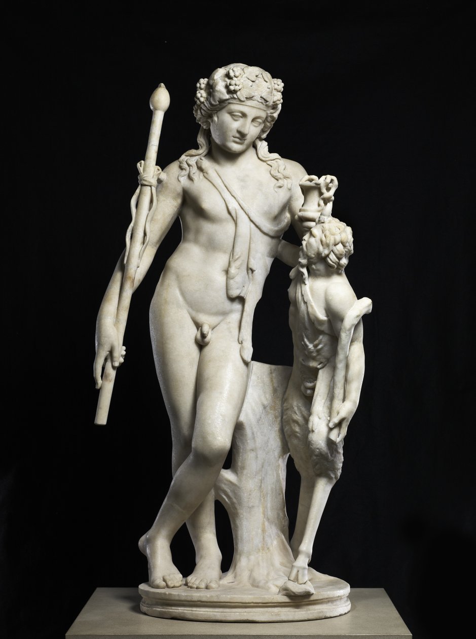 Dionysus med panne, AD 50-150 (marmor) av Roman Roman