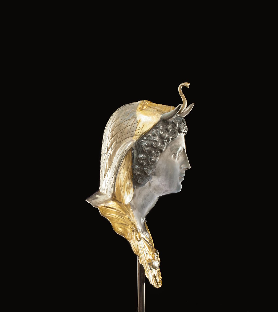 Emblema til Cleopatra Selene, ca. sent 1. århundre f.Kr.-tidlig 1. århundre e.Kr. (forgylt og sølv) av Roman Roman