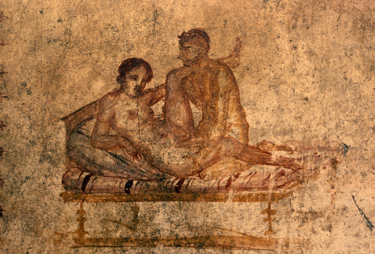 Erotisk freskomaleri fra House of Vettii, Pompeii (UNESCOs verdensarvliste av Roman Roman