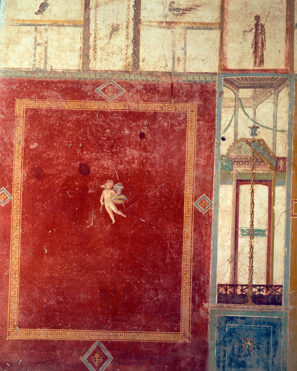 Pompeiansk freskomaleri i fjerde stil, House of Pinario Ceriale, Pompeii, Campania, romersk sivilisasjon av Roman Roman