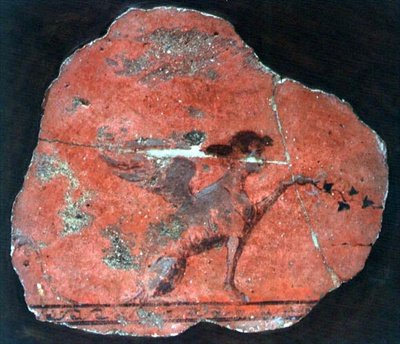 Fragment av et veggmaleri av en sfinks, romersk av Roman Roman