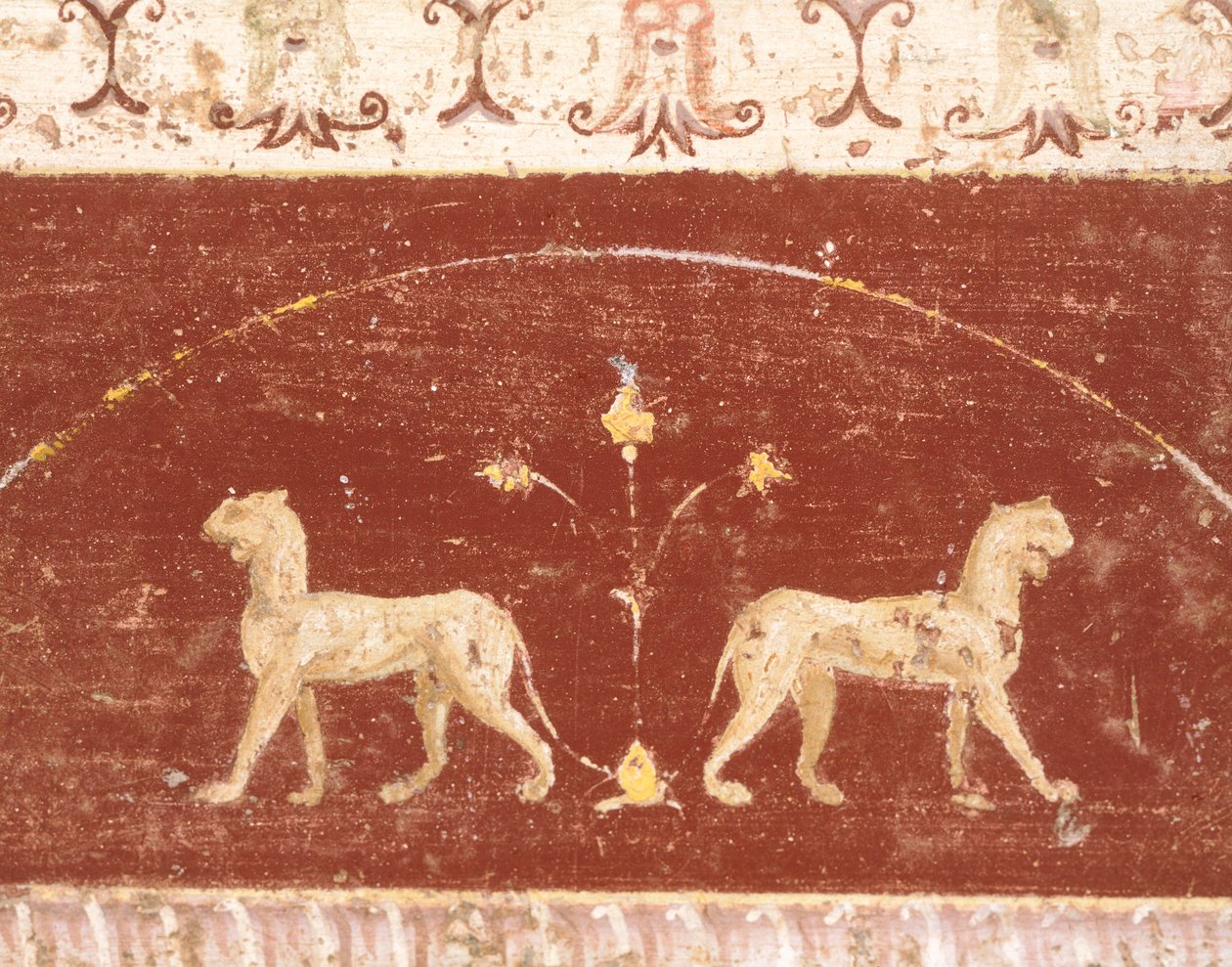 Freskedekorasjon fra Hall of Tablino, House of Marcus Lucretius Fronto, Pompeii, Campania, romersk sivilisasjon av Roman Roman