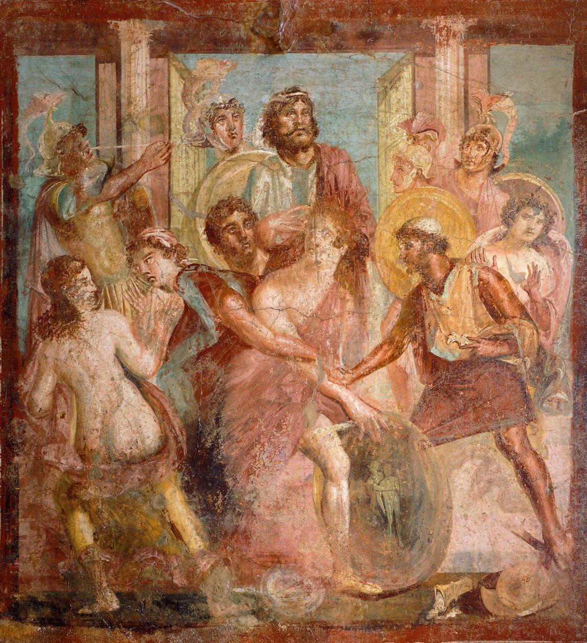 Freske som viser Achilles og Sciro, fra Pompeii, Campania, romersk sivilisasjon av Roman Roman