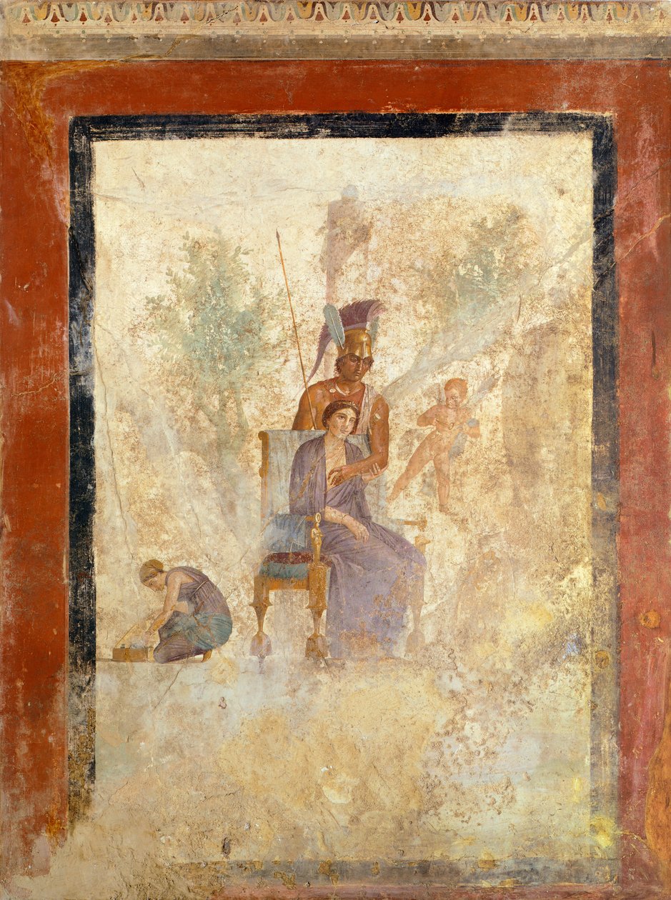 Fresko som viser Ares og Afrodite, fra House of Punished Love, Pompeii (UNESCOs verdensarvliste av Roman Roman