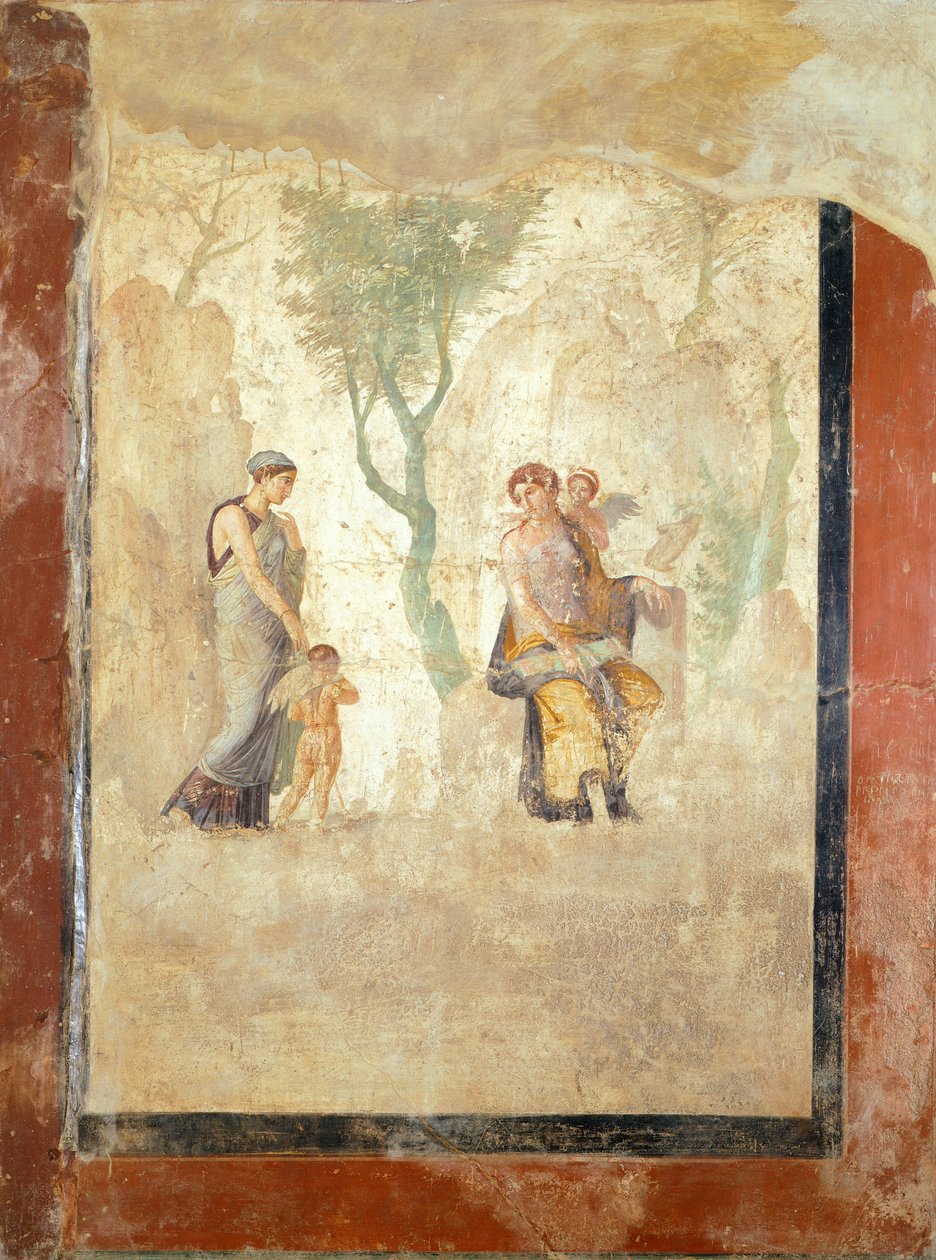 Freske som viser Eros som blir straffet i nærvær av Afrodite, fra House of Love Punished, Pompeii (UNESCOs verdensarvliste av Roman Roman
