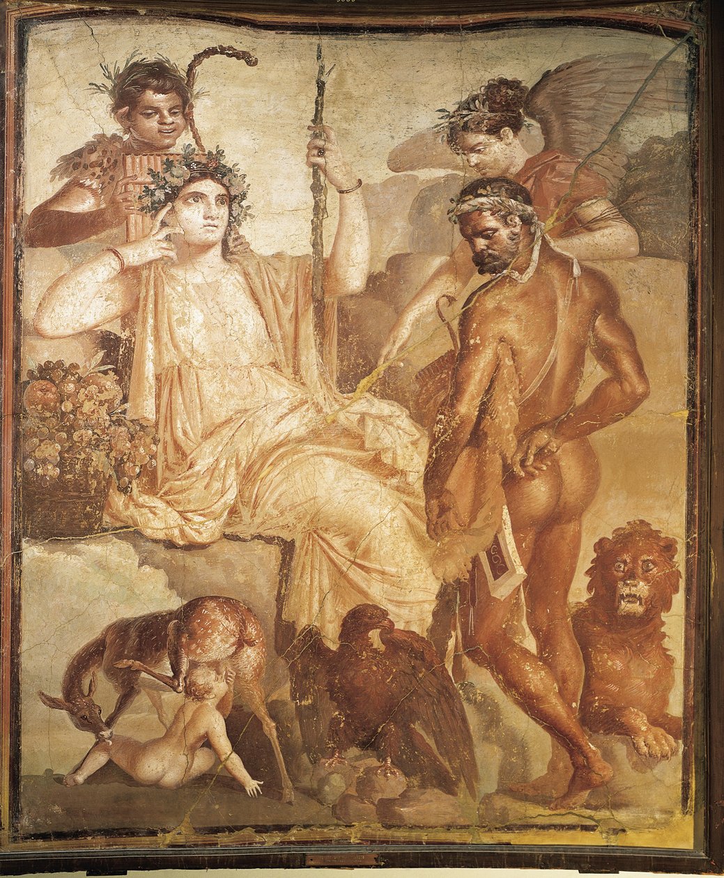 Freskomaleri som viser Hercules finne sønnen Telephus i Arcadia, fra Basilica of Ercolano, Napoli-provinsen, Italia av Roman Roman