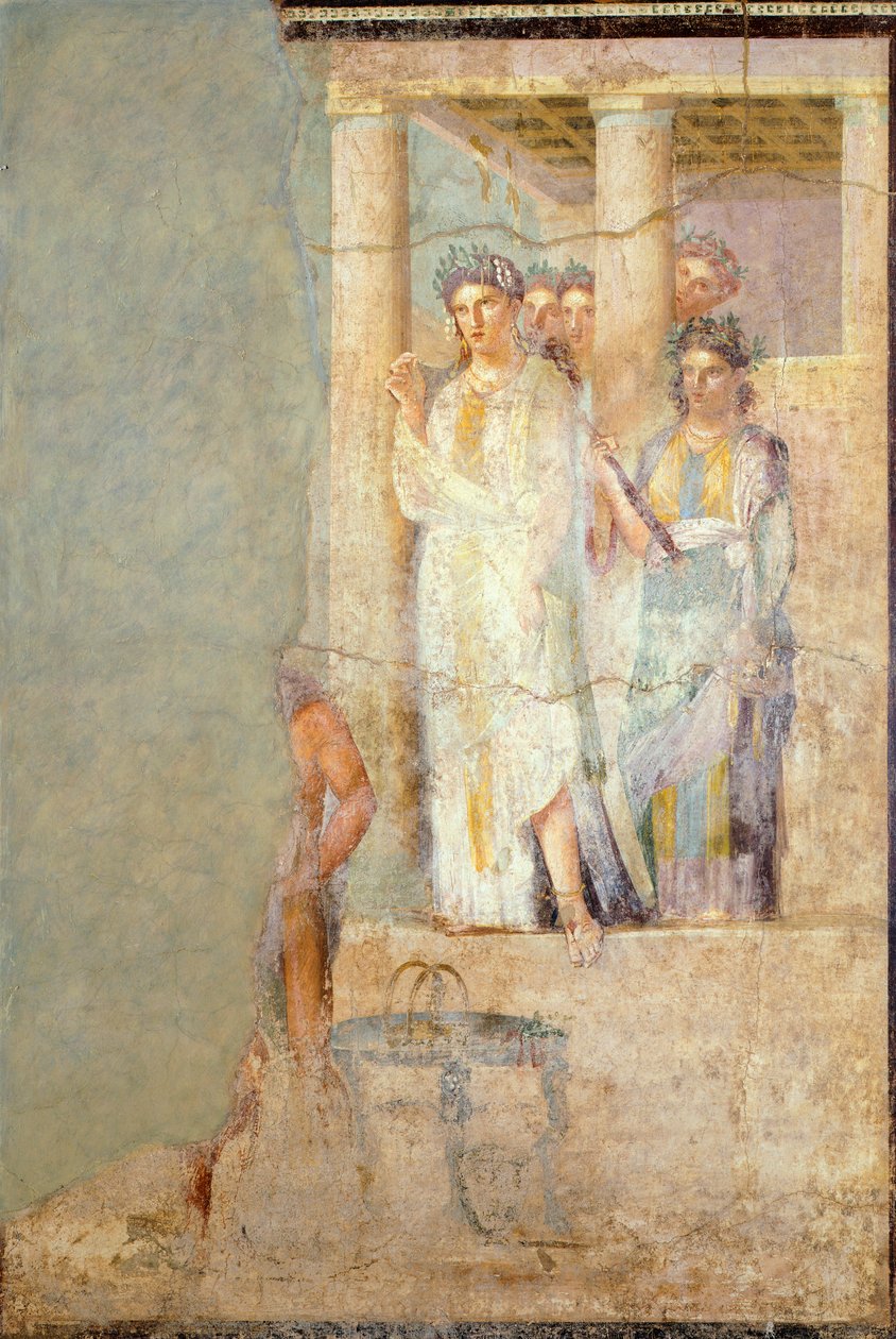Freske som viser Iphigenia i Tyren, fra huset til Caecilius Iucundus, Pompeii av Roman Roman