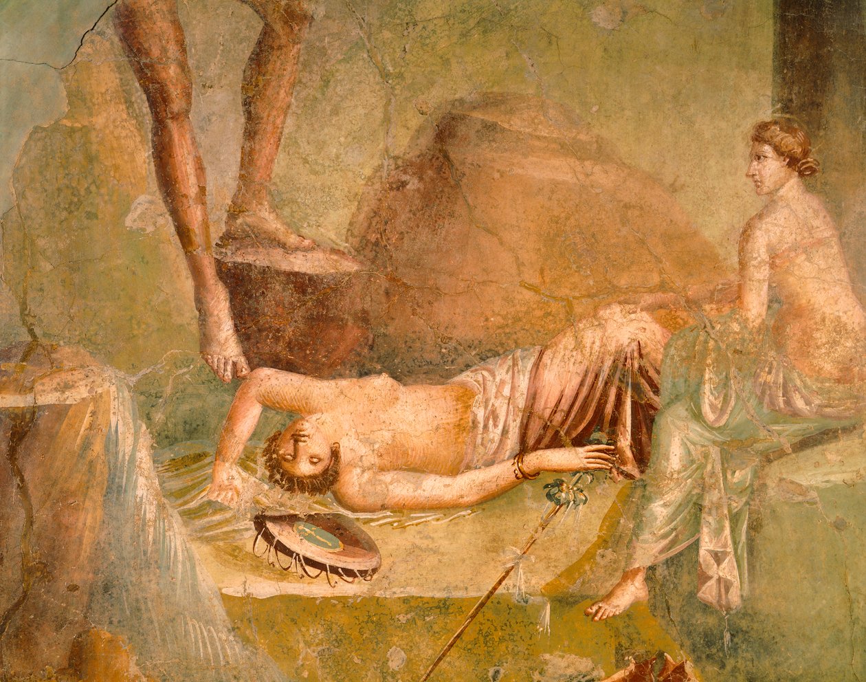 Freske som skildrer Maenad som sover, fra House of Citharist, Pompeii, Campania, romersk sivilisasjon av Roman Roman