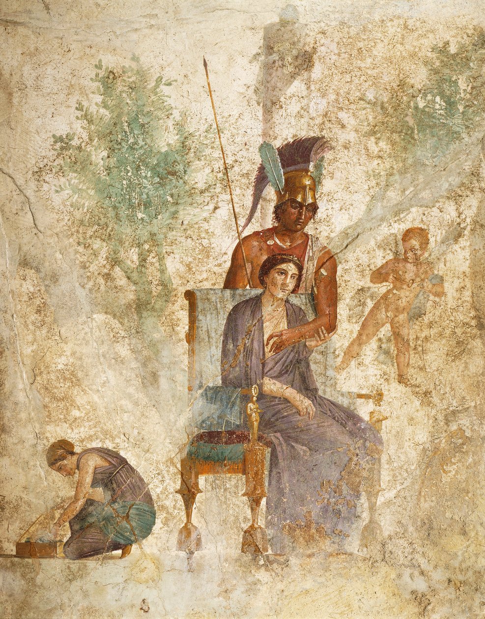 Freske som viser Mars og Venus med kjærlighet, Pompeii, Campania, romersk sivilisasjon av Roman Roman