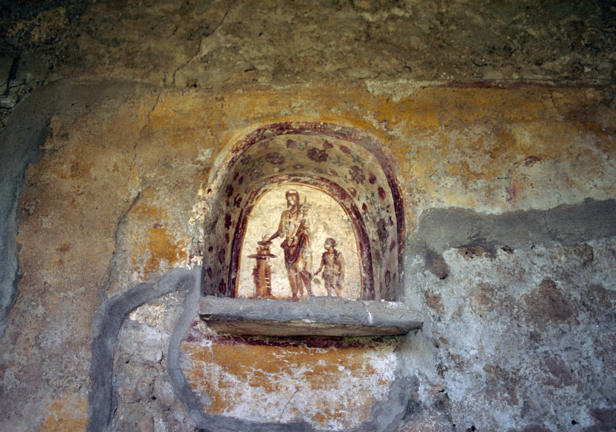 Freske som viser et Lararium fra Pompeii (UNESCOs verdensarvliste av Roman Roman